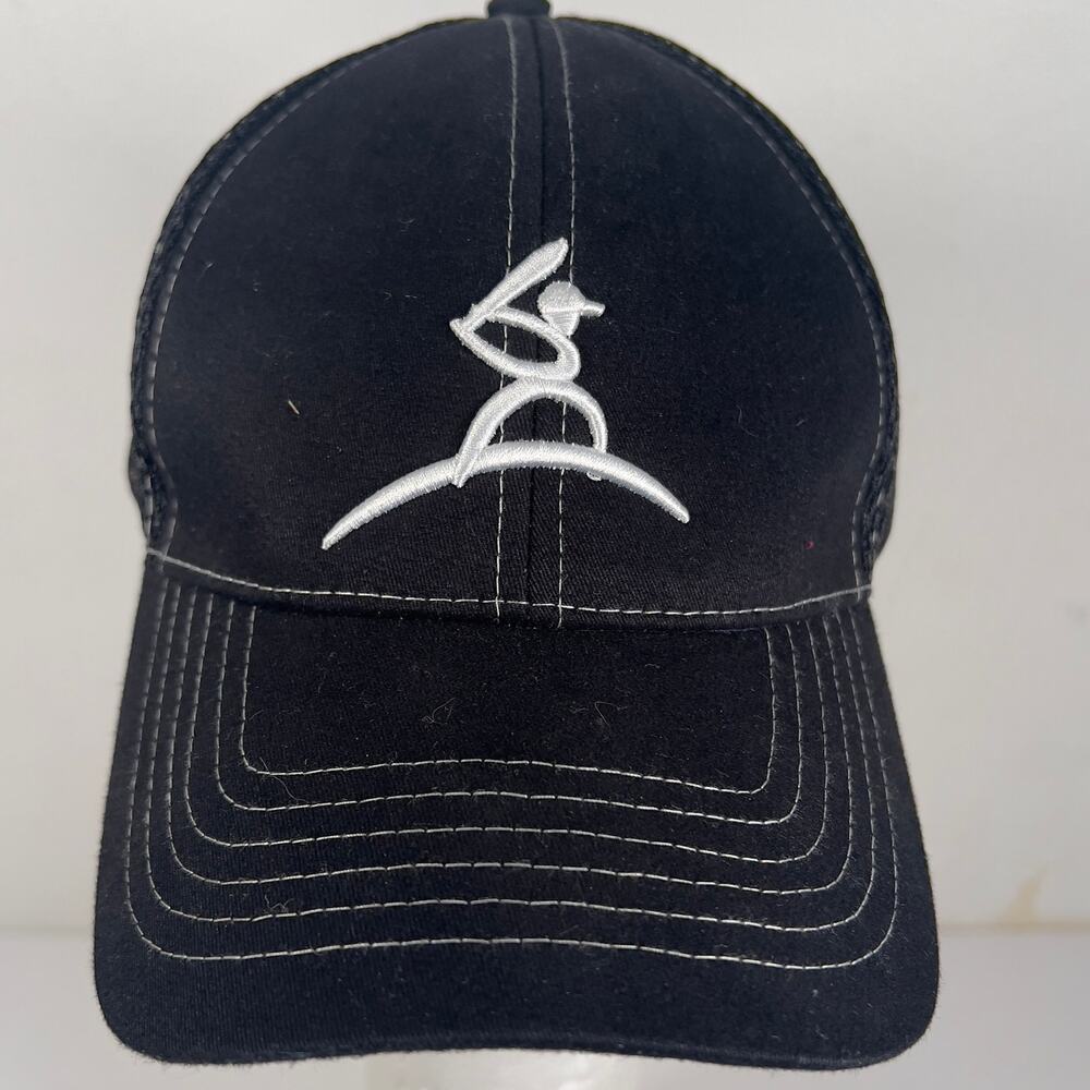 Black Extra Innings Baseball Cap Embroidered Batter Logo Size 7 3/8 - 8 Hat